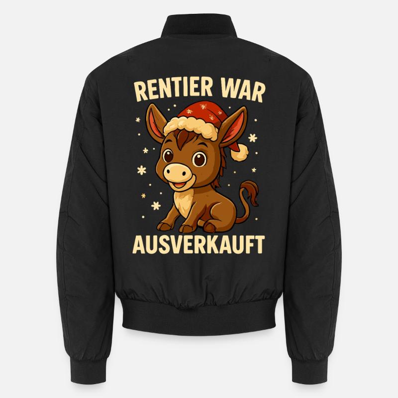 Reindeer a affiché complet Donkey Christmas - Bomber unisexe - noir