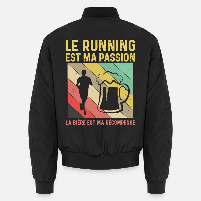 Running Passion Bière Récompense Humour Course Bomber unisexe
