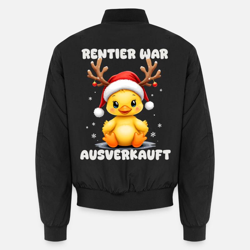 Renne était complet, canard de Noël - Bomber unisexe - noir