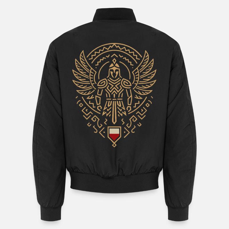 Minimalist Winged Hussar Warrior Emblem Unisex Bomber Jacket