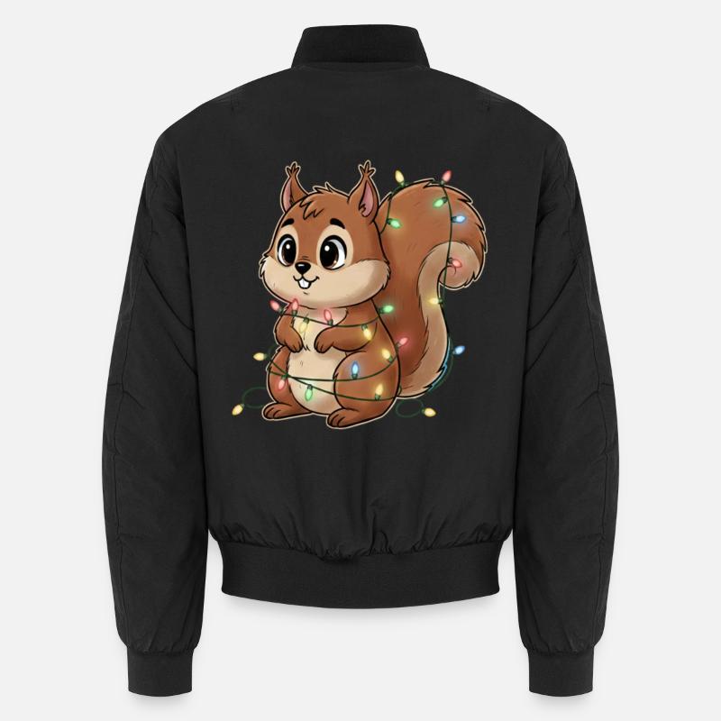 Lichterbehängtes Eichhörnchen Unisex Bomberjacke
