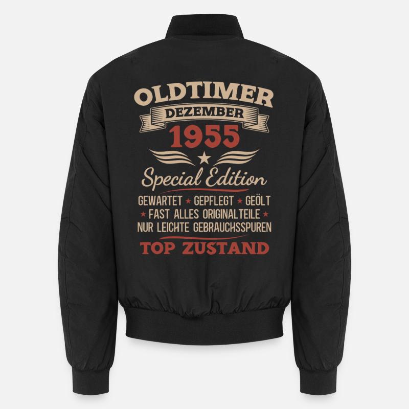 70. Geburtstag Geschenk Oldtimer Dezember 1955 Unisex Bomberjacke
