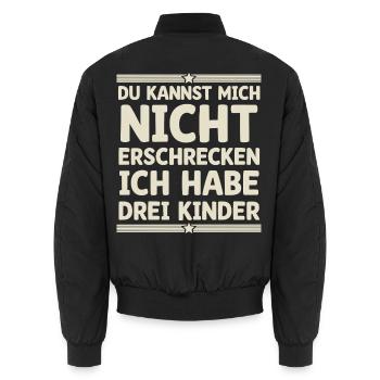 3 Kinder Mama Mutter Papa Vater - Unisex Bomberjacke - Schwarz - Hinten - AI Model Male 185 light (185cm)