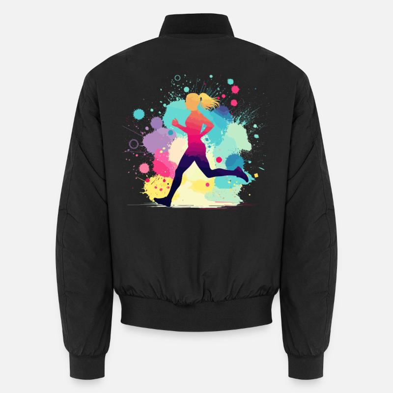 Coureur, course, marathon, jogging, jogging Bomber unisexe