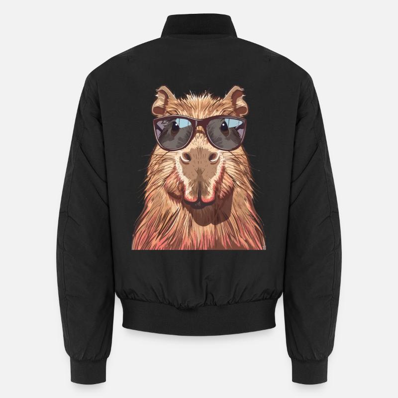 Cool Capybara with Sunglasses Fun Unisex Bomber Jacket