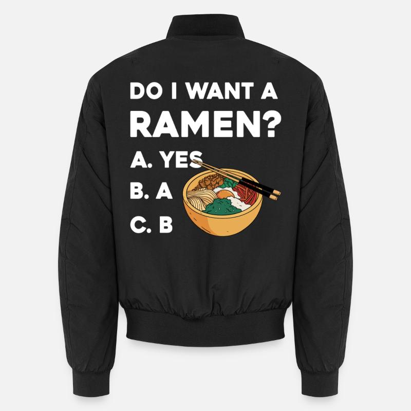 Ramen Wahl Shirt: Yes oder B - Unisex Bomberjacke - Schwarz