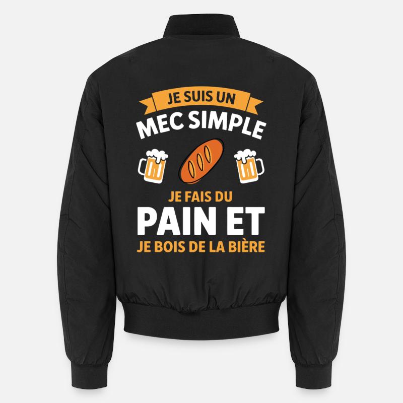 Ich bin ein einfacher Typ, Brot-und-Bier-Humor Unisex Bomberjacke