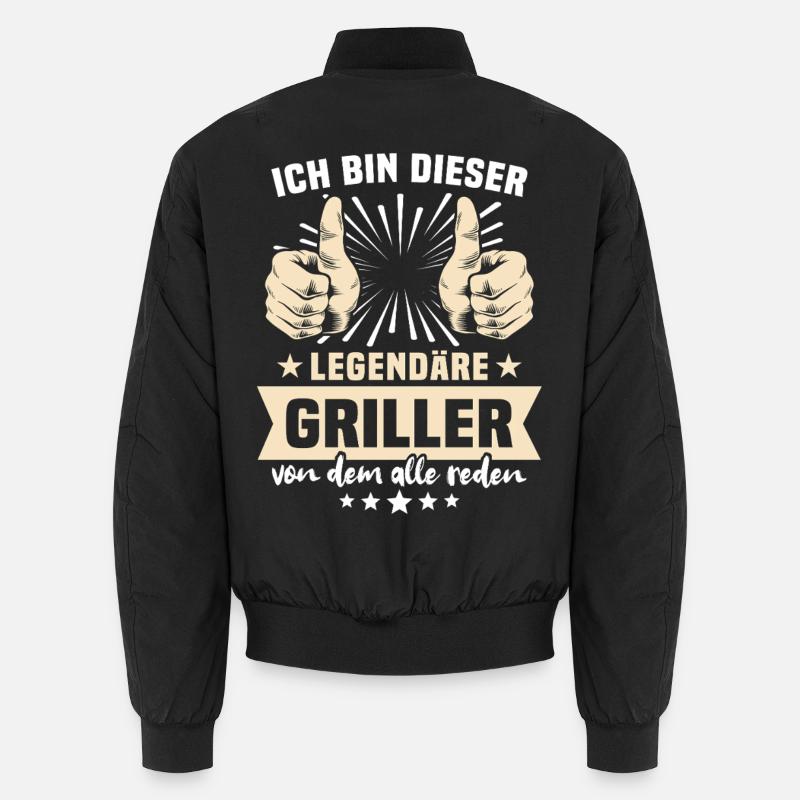 Griller Sprüche - Unisex Bomberjacke - Schwarz
