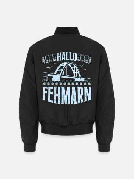 Fehmarn Souvenier HALLO FEHMARN Ostsee Lustig - Unisex Bomberjacke - Schwarz