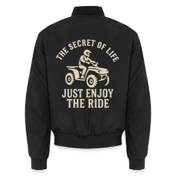 Vintage ATV Ride – Just Enjoy the Ride Design - Unisex Bomberjacke - Schwarz - Hinten - AI Model Male 185 light (185cm)
