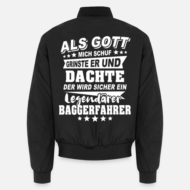 Excavator Operator - Unisex Bomber Jacket - black