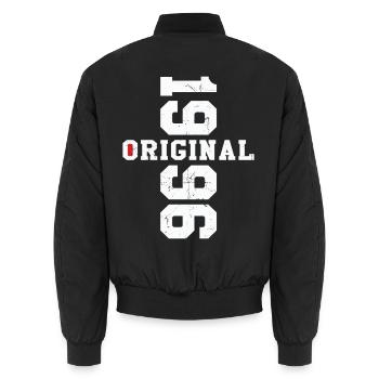 Cadeau d’anniversaire original vintage vintage 1996 - Bomber unisexe - noir - Dos - AI Model Male 185 light (185cm)