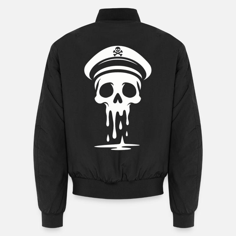 Melting Captain Skull Skull Captain Hat Unisex Bomber Jacket