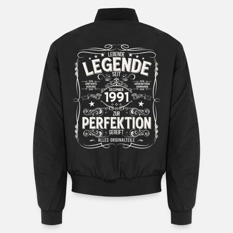34e anniversaire Millésime décembre 1991 - Bomber unisexe - noir