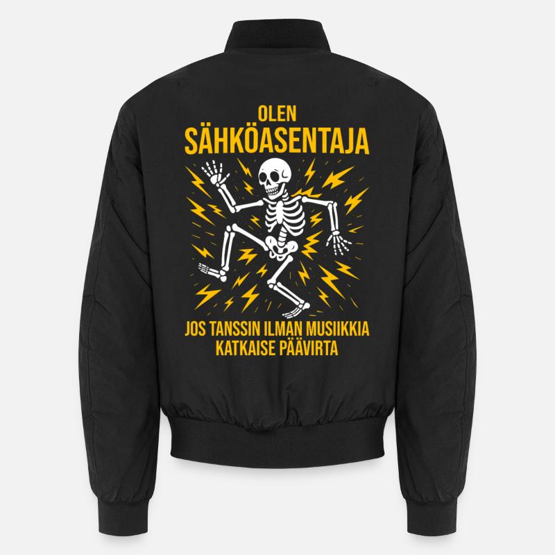 Elektriker, ich bin Elektriker - Unisex Bomberjacke - Schwarz