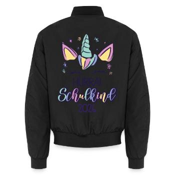 Hurrah Schoolchild 2026 - Unisex Bomber Jacket - black - Back - AI Model Male 185 light (185cm)