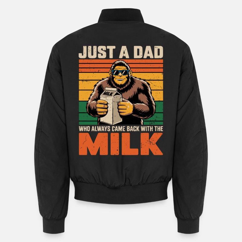 Bigfoot_Papa einfach ein Vater, der immer Milch hat Unisex Bomberjacke