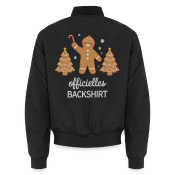 Cookies Baking Christmas Time Cookies Gingerbread - Unisex Bomber Jacket - black - Back - AI Model Male 185 light (185cm)