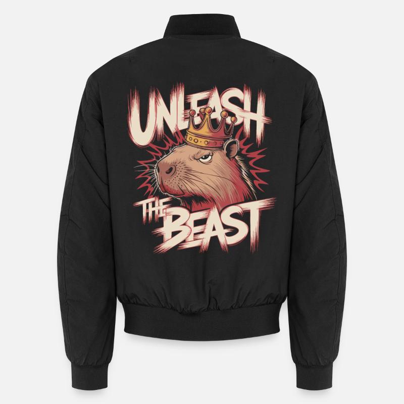 Capybara König Unleash the Beast Design Unisex Bomberjacke