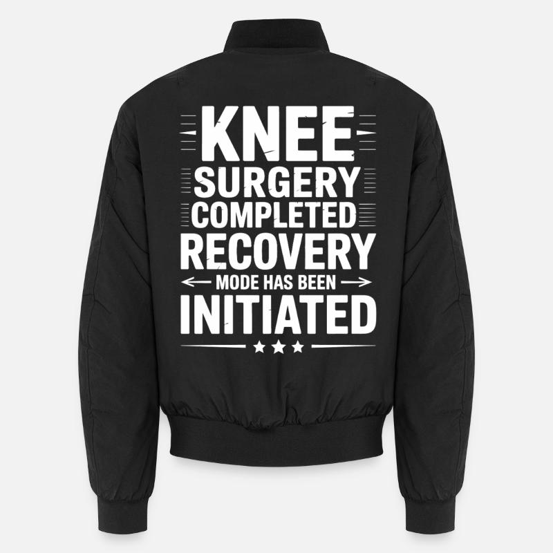 Knee Surgery Recovery Unlocked - Unisex Bomber Jacket - black
