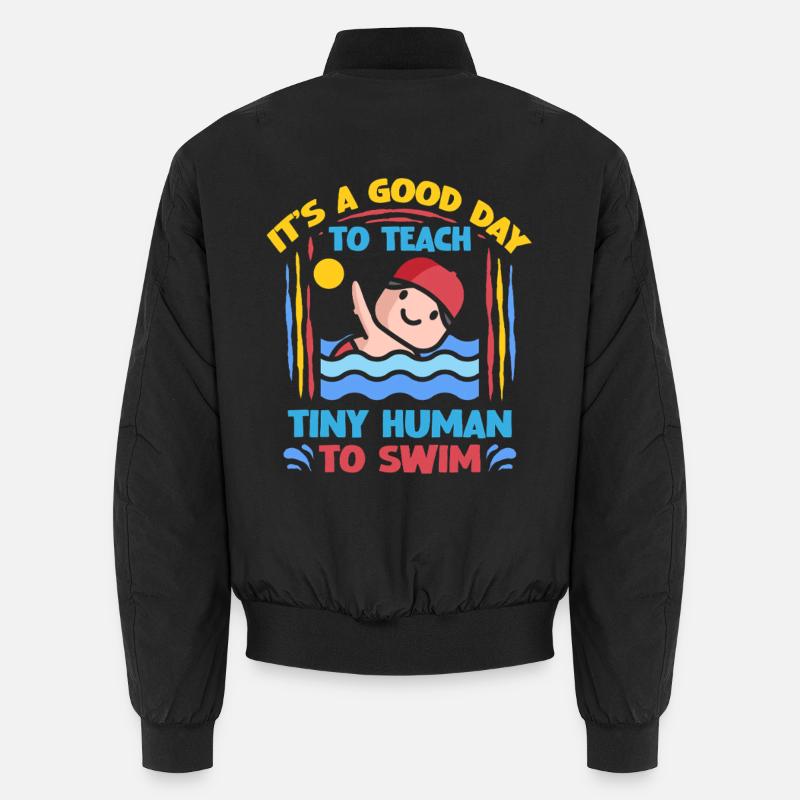 Swimming Instructor Teaching Tiny Humans To Swim Unisex Bomber Jacket