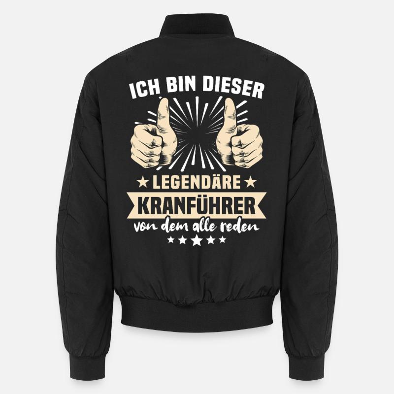 Kranführer Sprüche - Unisex Bomberjacke - Schwarz