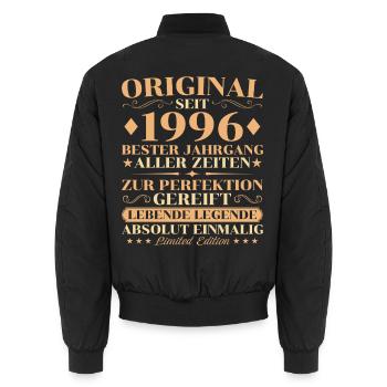 Anniversaire original du millésime 1996 : 30 ans - Bomber unisexe - noir - Dos - AI Model Male 185 light (185cm)
