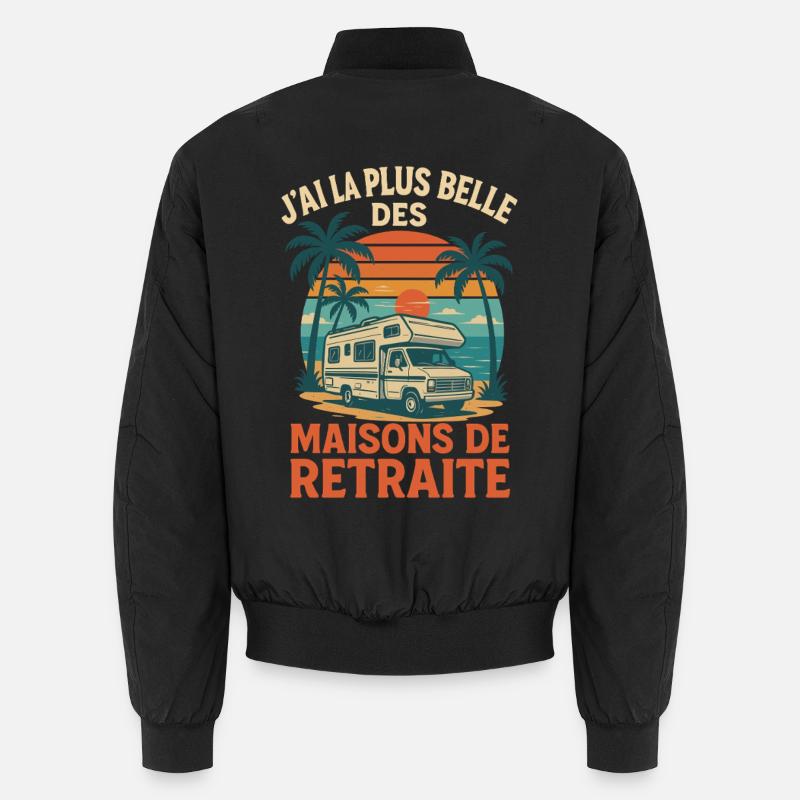 Altersheim, ein Senior-Camper-Van - Unisex Bomberjacke - Schwarz