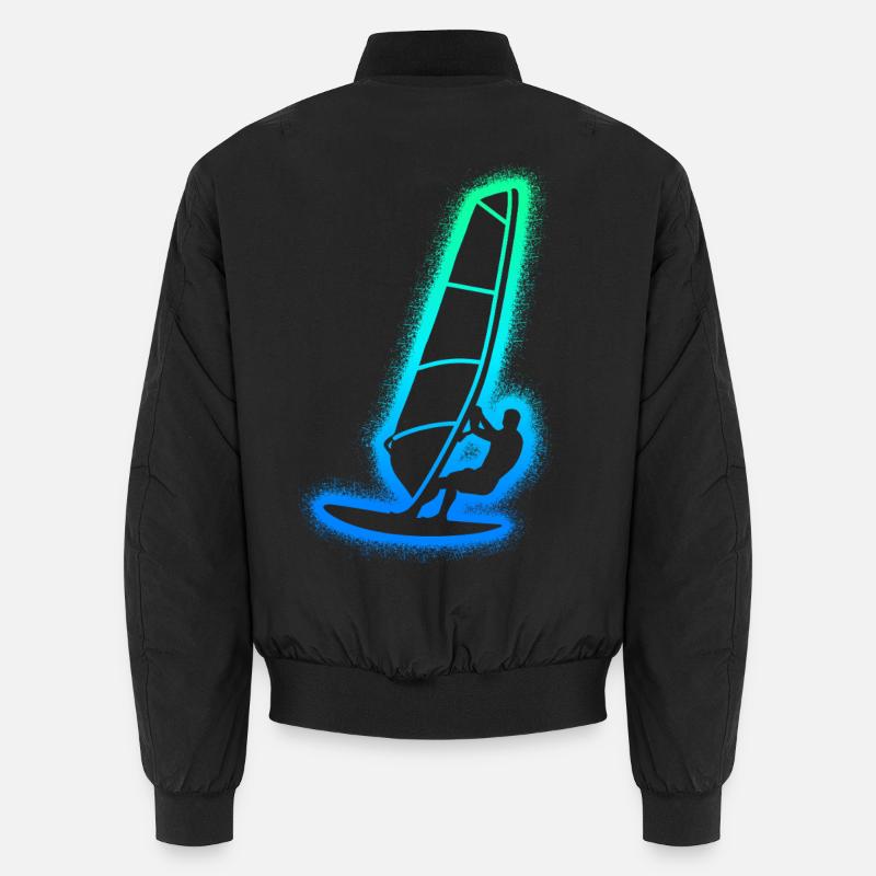 Windsurfen Windsurfer Kinder Herren Windsurf - Unisex Bomberjacke - Schwarz