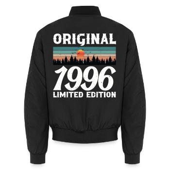 Cadeau d'anniversaire 1996 Original Rétro Vintage - Bomber unisexe - noir - Dos - AI Model Male 185 light (185cm)