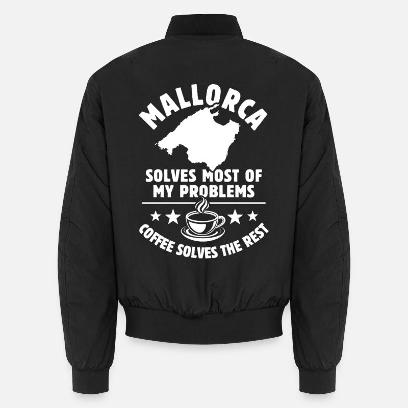 Mallorca solves most of my Problems - Coffee Unisex Bomber Jacket