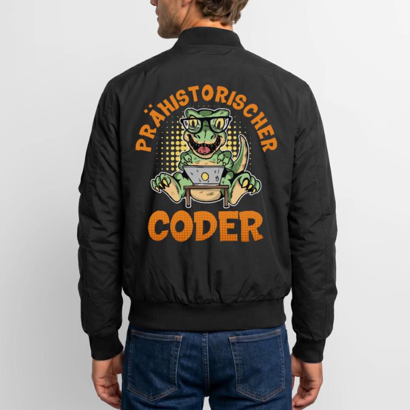 Coding PREHISTORIC CODER Fun Unisex Bomber Jacket