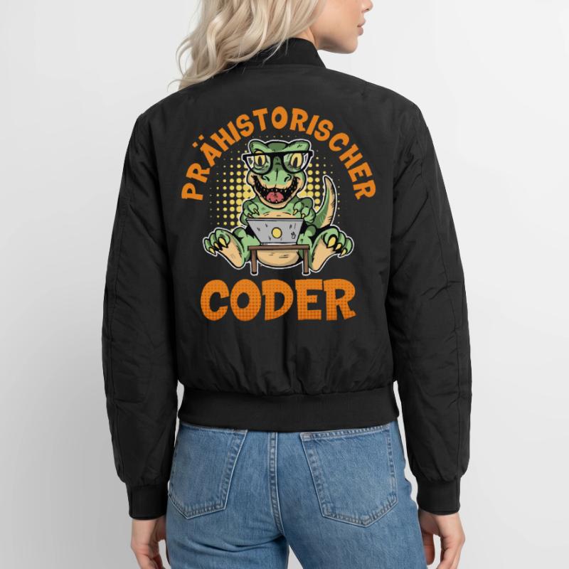 Coding PRÄHISTORISCHER CODER Lustiges Unisex Bomberjacke