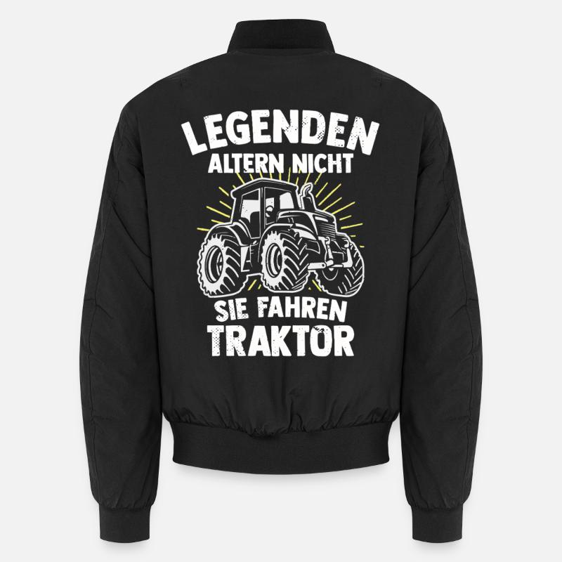 Legenden fahren den Traktor eines Bauern Unisex Bomberjacke