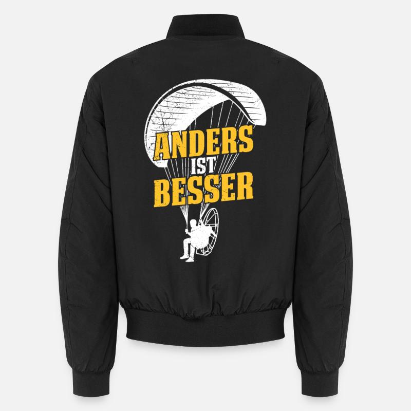Paraglider DIFFERENT IS BETTER Fun - Unisex Bomber Jacket - black