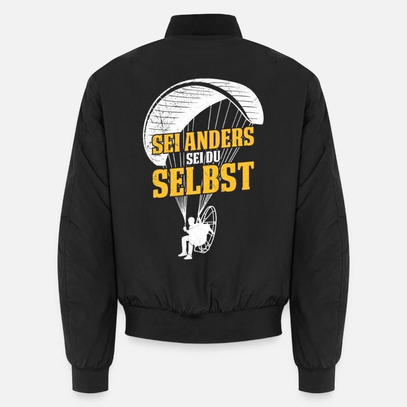 Paraglider BE DIFFERENT, BE YOURSELF Fun Unisex Bomber Jacket