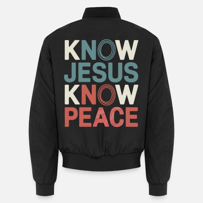 Know Jesus Know Peace Unisex Bomber Jacket