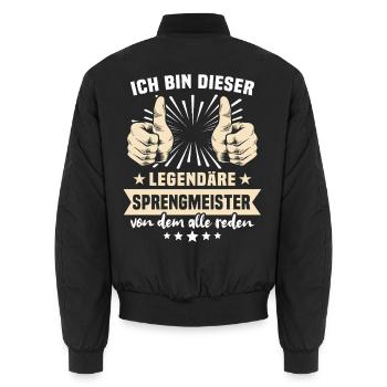 Citations d'experts en démolition - Bomber unisexe - noir - Dos - AI Model Male 185 light (185cm)
