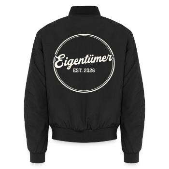 Owner Est. 2026 – Proud Owner Retro - Unisex Bomber Jacket - black - Back - AI Model Male 185 light (185cm)