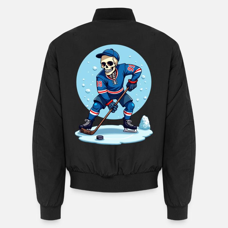 Skelett Eishockeyspieler Nummer 99 Wintersport Unisex Bomberjacke