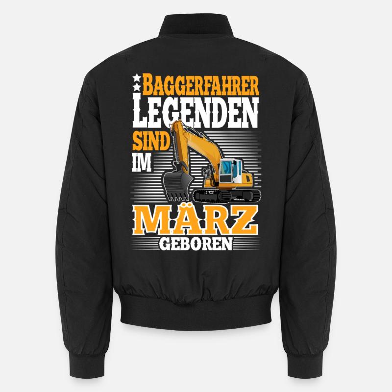 Excavator Driver Birthday March Unisex Bomber Jacket