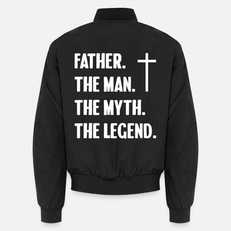 Father Myth Legend Cross - Unisex Bomber Jacket - black