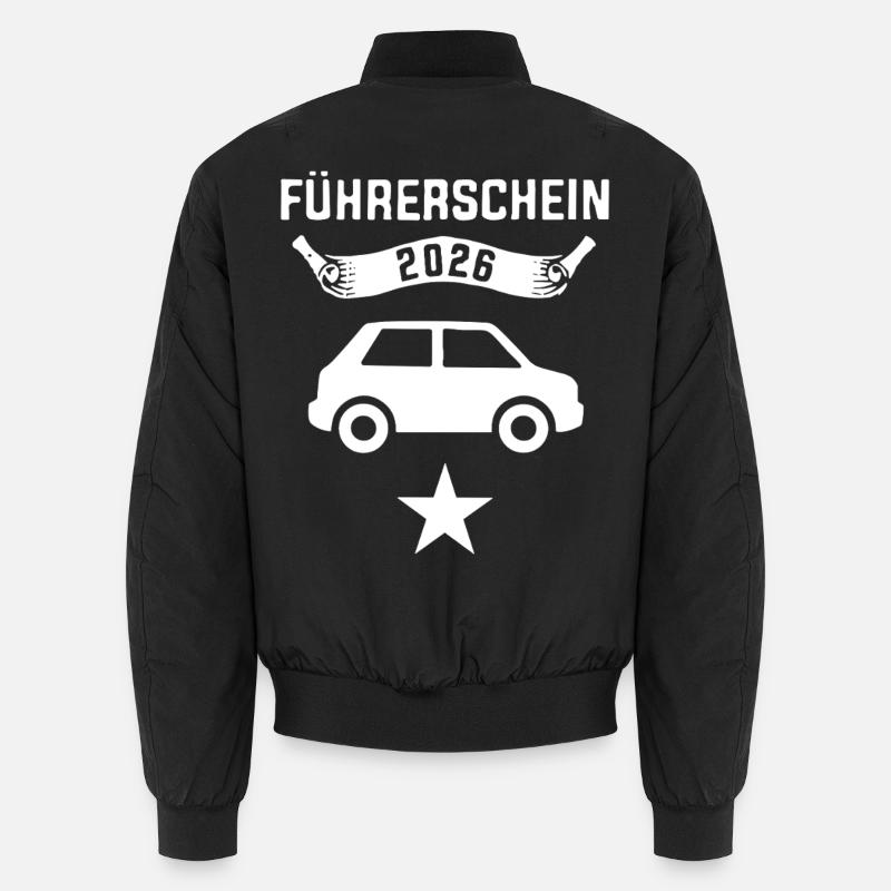 Führerschein 2026 Auto Silhouette Bestanden Unisex Bomberjacke