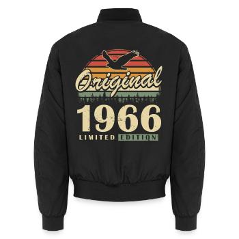 1966 Vintage Born Retro Vintage Anniversaire - Bomber unisexe - noir - Dos - AI Model Male 185 light (185cm)