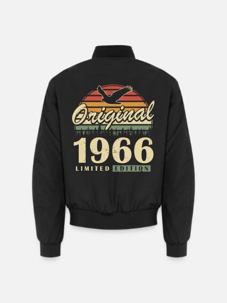 1966 Jahrgang geboren Retro Vintage Geburtstag - Unisex Bomberjacke - Schwarz