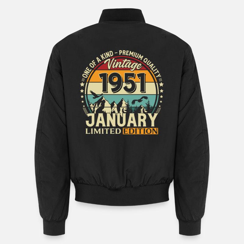 75e anniversaire Millésime de janvier 1951 Bomber unisexe