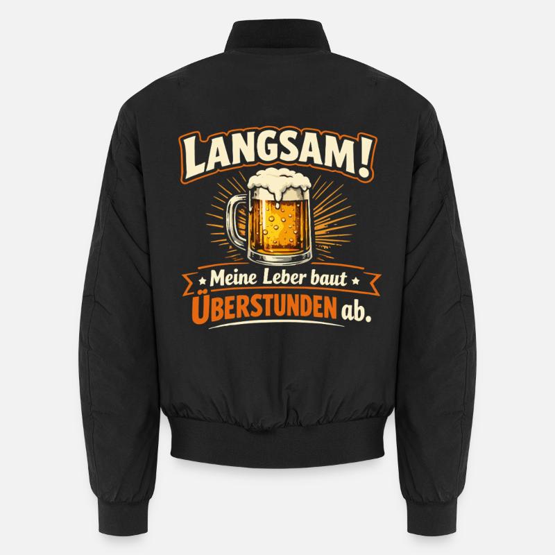 Beer Drinking Saying - Unisex Bomber Jacket - black
