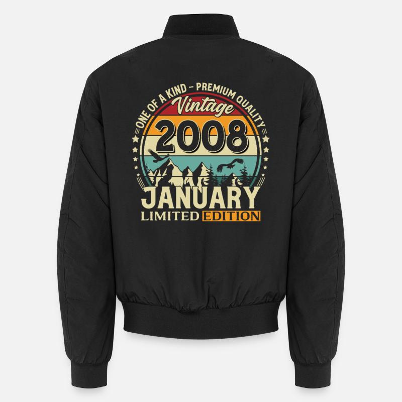 18e anniversaire Millésime de janvier 2008 Bomber unisexe
