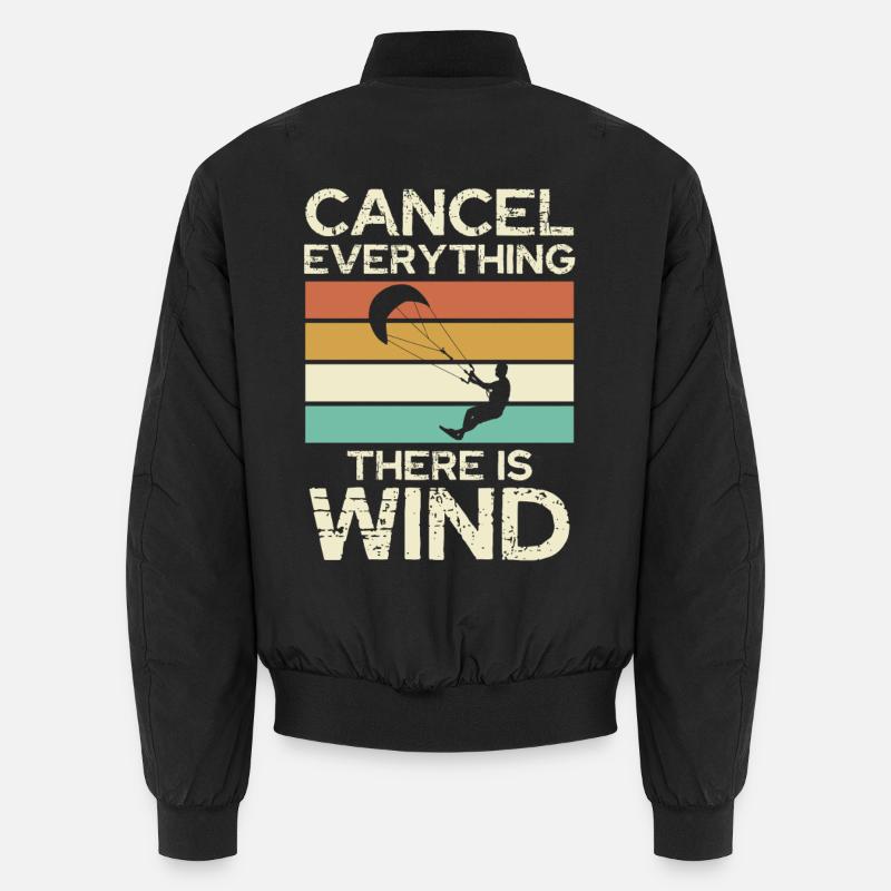Cancel Everything There Is Wind - Unisex Bomber Jacket - black