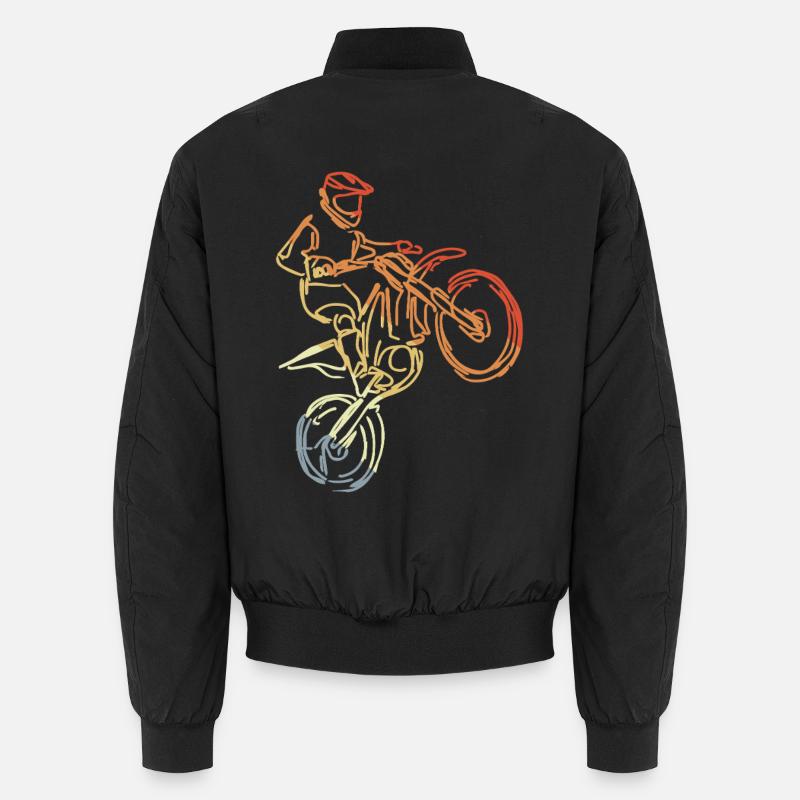 Dessin de pilotes de motocross - Bomber unisexe - noir